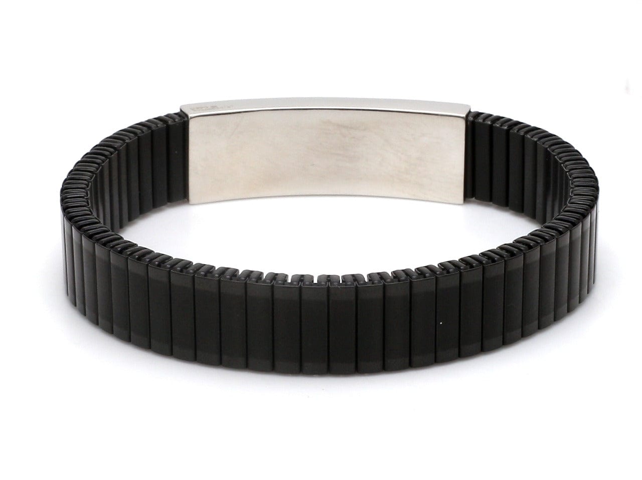 Icon | All Black Leather & Stainless Steel Bracelet | In stock! | Lucleon